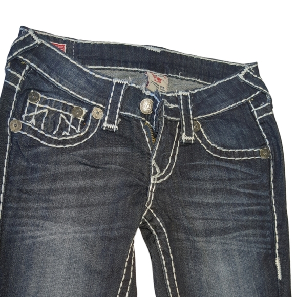 True Religion Joey Blue Denim capris Size 28 - Picture 4 of 16